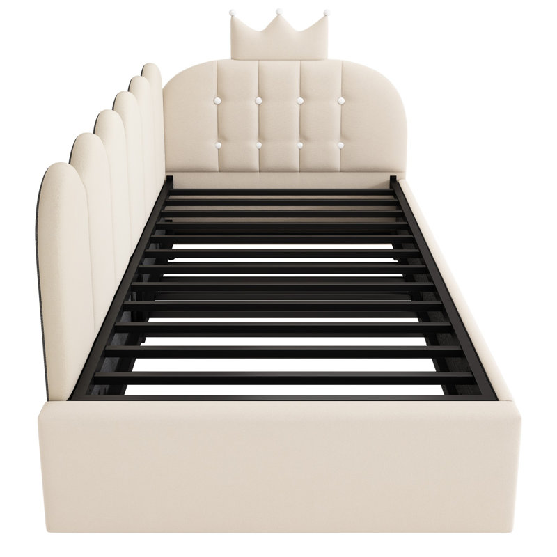 Metal Bed, Beige