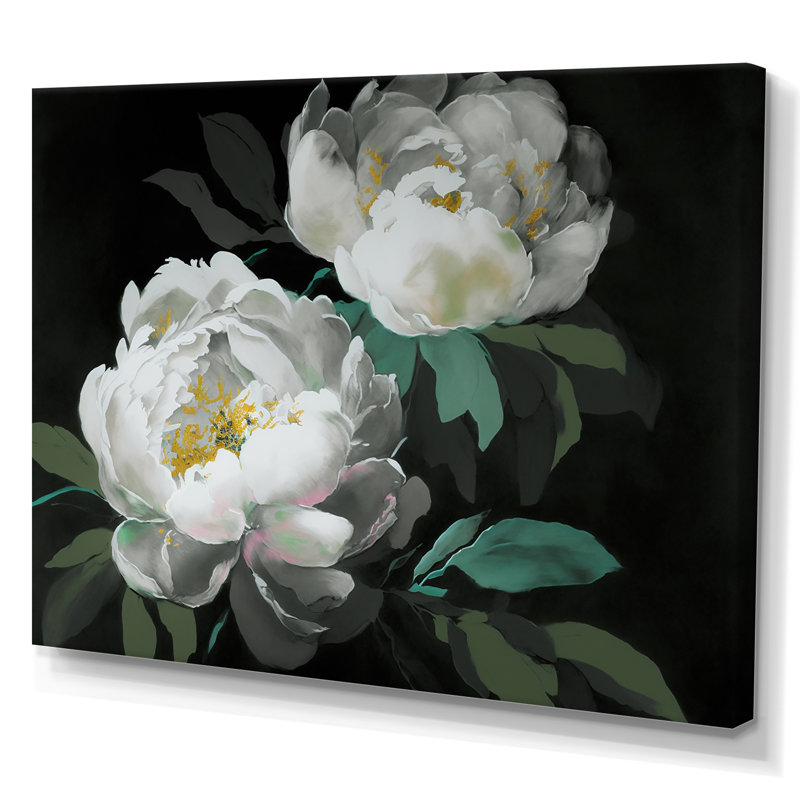 «Blooming White Peony IV», reproduction sur toile, L 20 po x H 12 po, Toile tendue