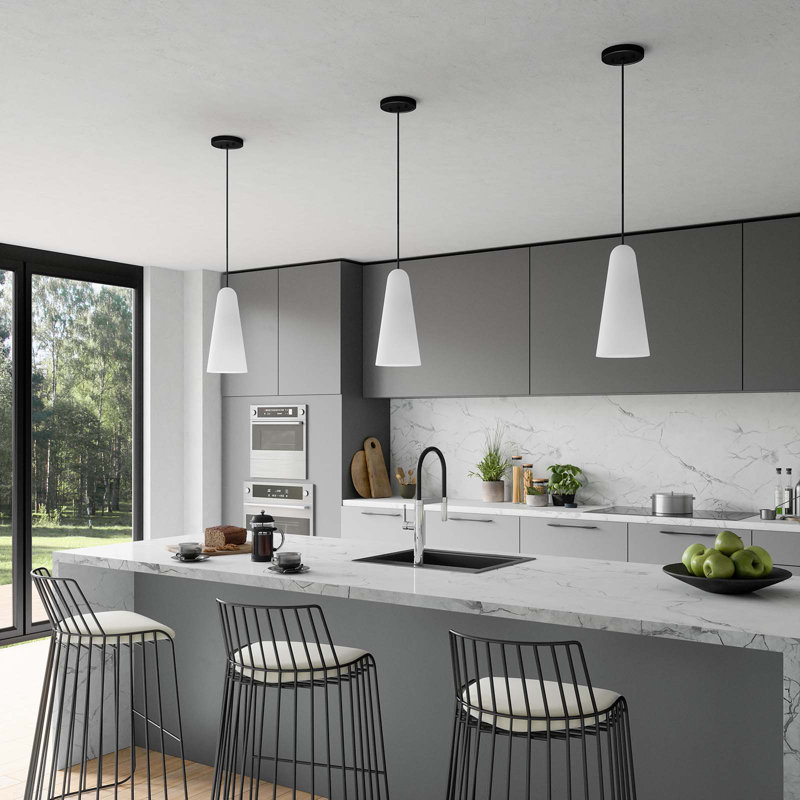 Modway Beacon 1-Light Pendant Light, Black