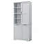 Armoire de rangement pour salle de bain avec portes et tiroirs, panier à linge inclinable, plusieurs espaces de rangement, style autoportant, tablette ouverte, tablette réglable-1333791989