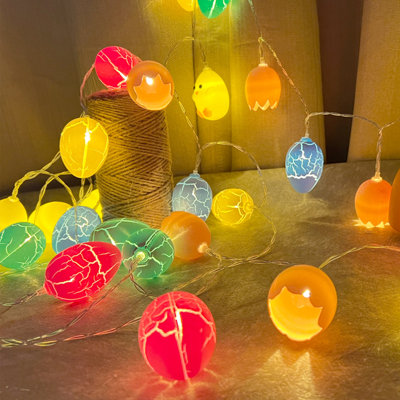 Easter Day Decoration Lights String Lights Outdoor Broken Yellow Chicken Colorful Lights String Lights Chicks Cracked Eggs Broken Eggs Cracked Eggs