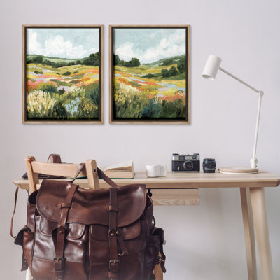" Vast Meadow Painting " by Victoria Barnes 2 - Pieces