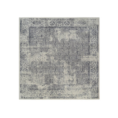 10'0" x 10'1" New Hand Loomed Grey Wool & Art Silk Square Oriental Rug - MOA10263276