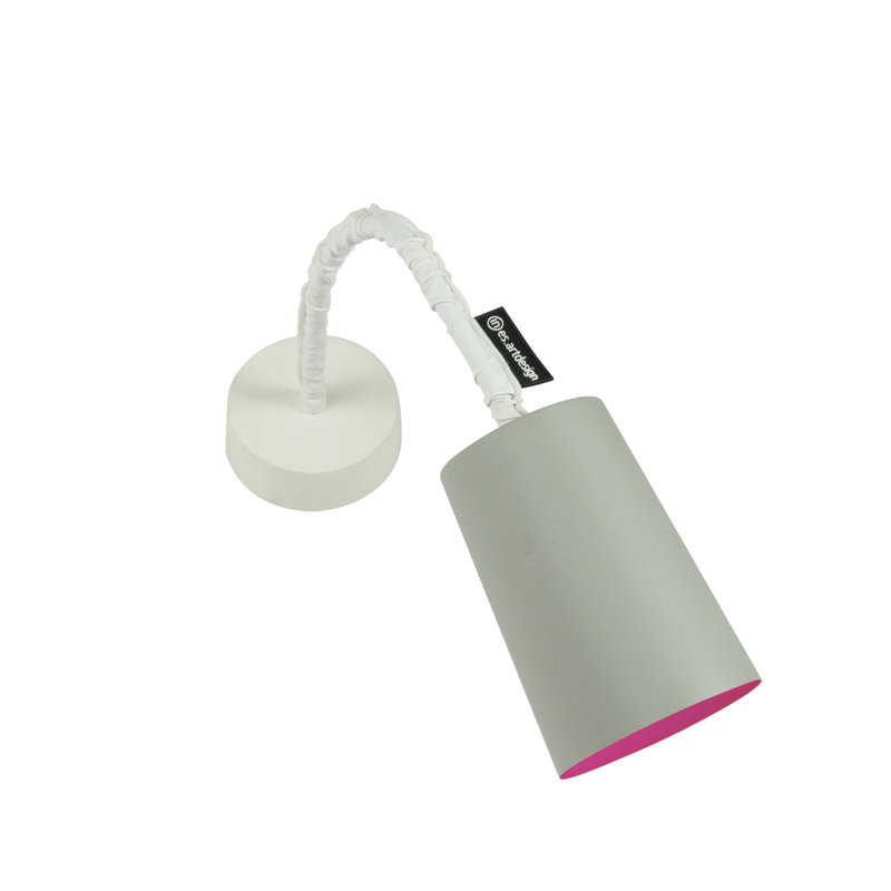 Armed Sconce, Grey/Magenta