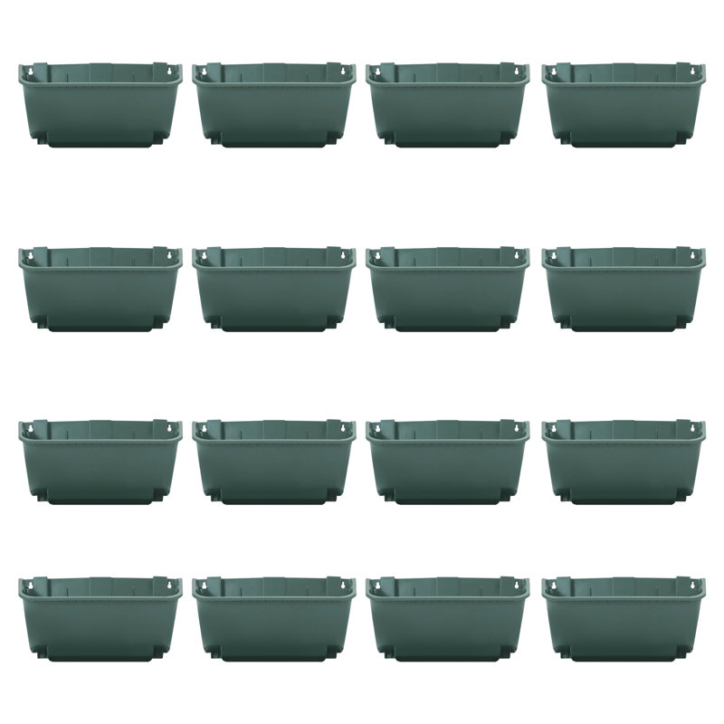 16PCS Set Wall-Mounted Planter, Green