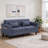 74" Modern Convertible Sleeper Sofa with Storage Pockets, Blue-924703097