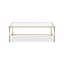 Table basse Ova, plateau rectangulaire en verre de 47 po, fer doré antique