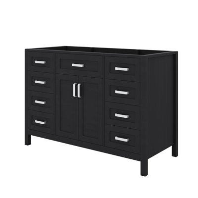 47-Inch Bathroom Vanity Without Sink, Contemporary  Storage Cabinet With 2 Silent-Closing Doors & 8 Drawers