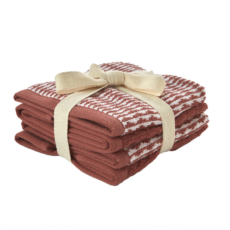Kyng Cotton Midweight Jacquard Washcloth, Spice