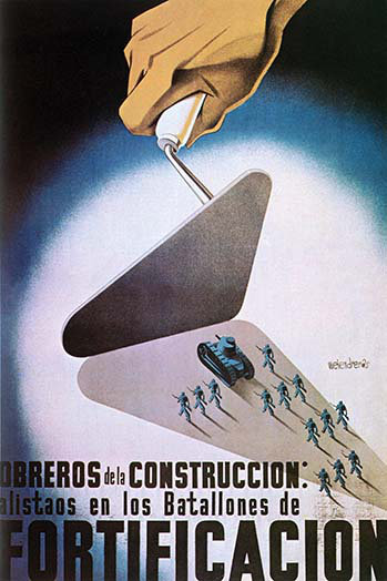 Les ouvriers de construction enlist dans les bataillons de fortification-impression de publicité, H 36 po x l 24 po
