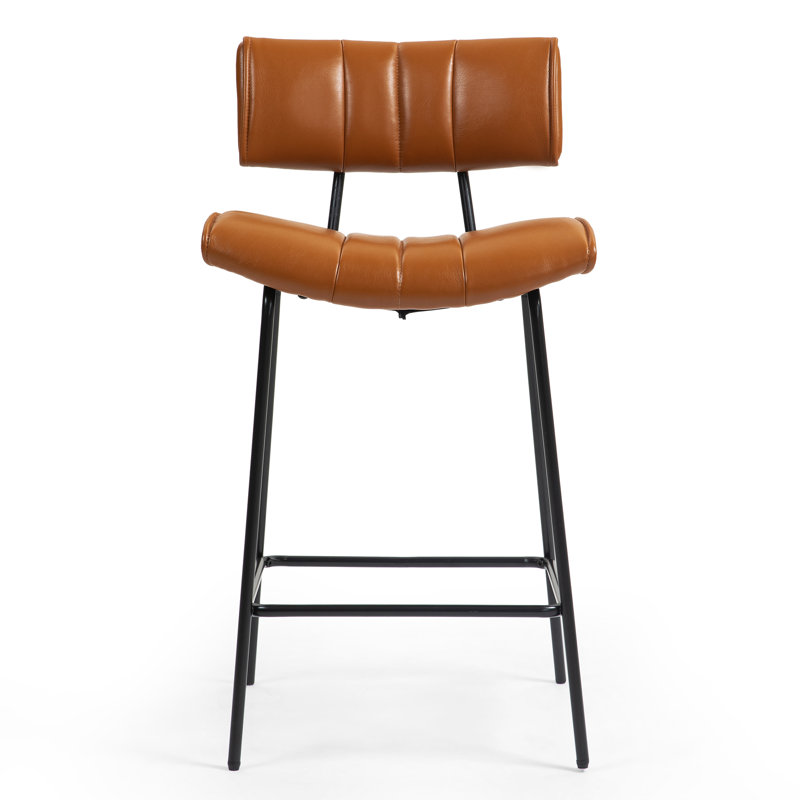 Set of 2 Palgrave Bar Stools with Black Metal Legs