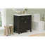 Armoire de salle de bain 30 po, noir moderne avec lavabo en céramique, 2 portes et tablette pour une fonctionnalité élégante