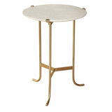 Plie Table-Brass/White Honed Marble