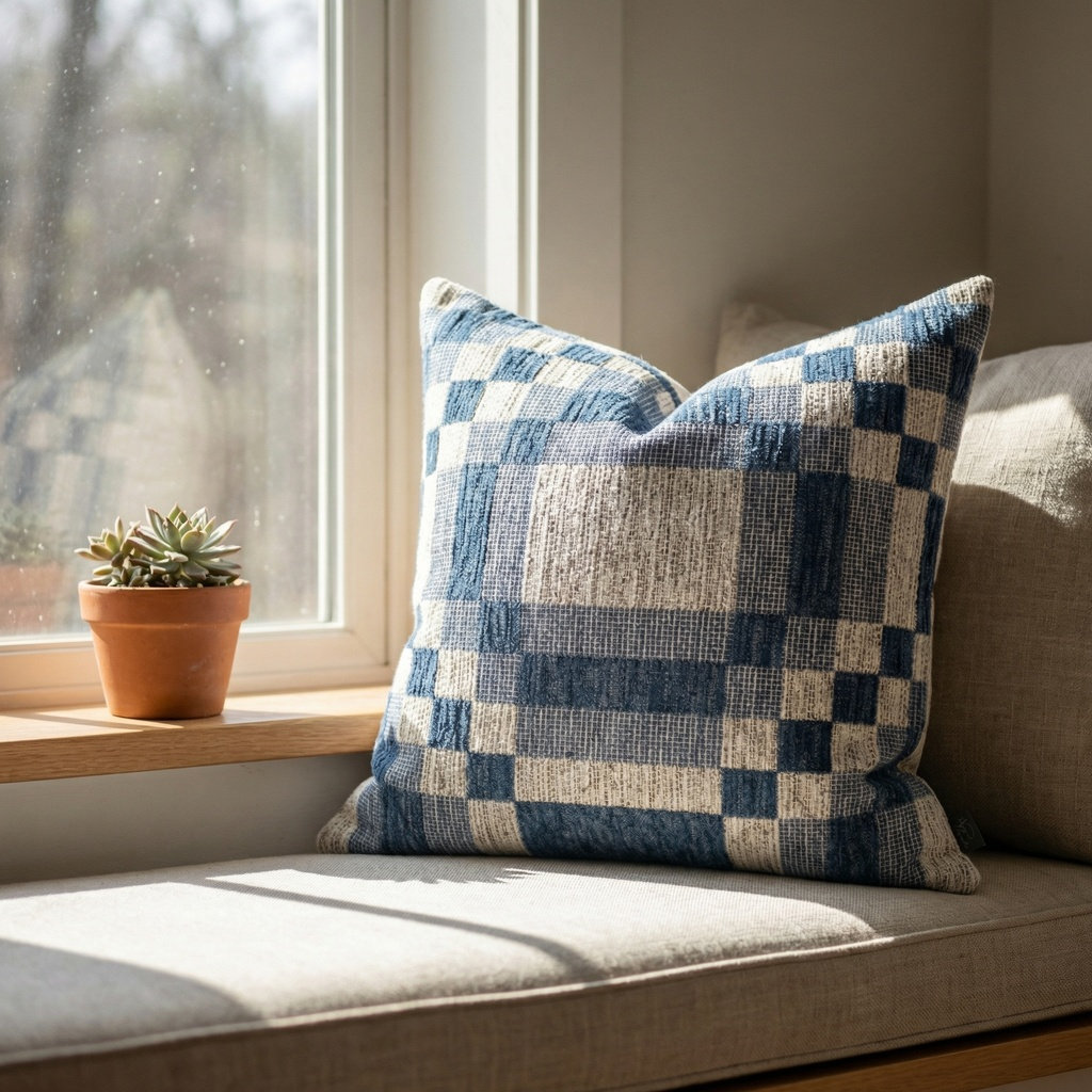 Langdon Shapes Throw Pillow, Royal, 20''H x 20'' W