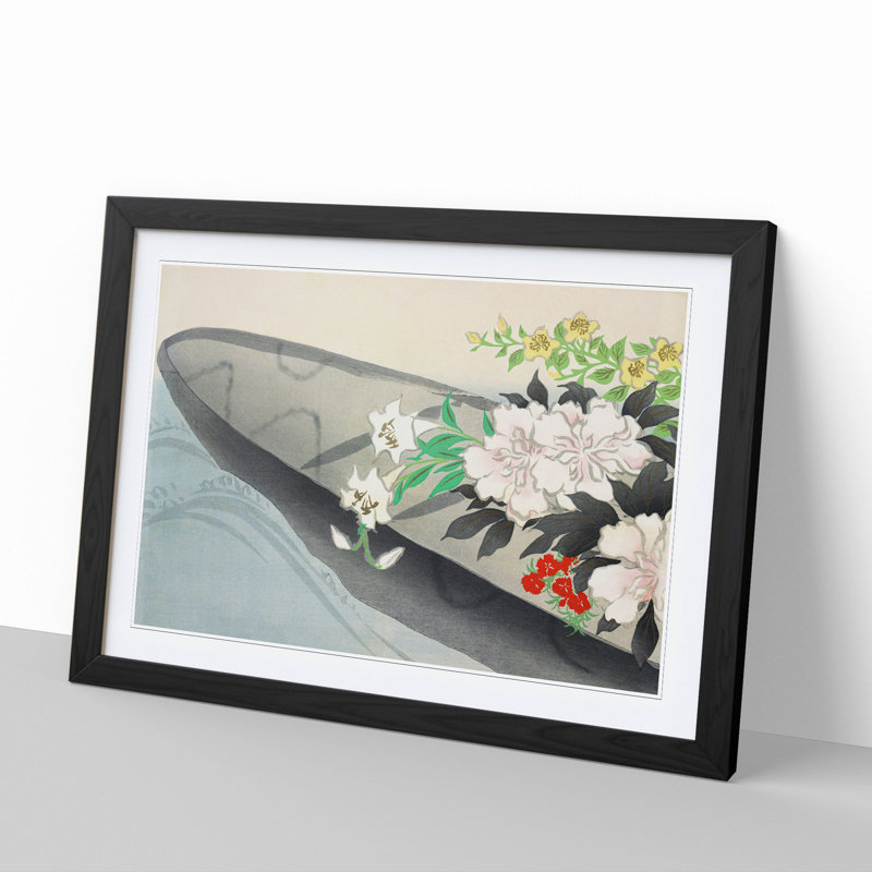 Flower Boat by Kamisaka Sekka - Framed Print, 27cm H x 36cm W x 2cm D, Black Framed