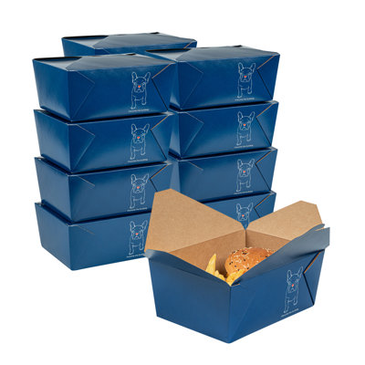Restaurantware-Bio Tek 8.5 x 6.2 x 3.5 Inch Food Containers, 200 Durable Takeaway Boxes - Disposable, Sturdy, Frenchie Paper 98 Ounce Takeout Boxes, Rectangle, For Takeouts And Delivery, Or Picnics