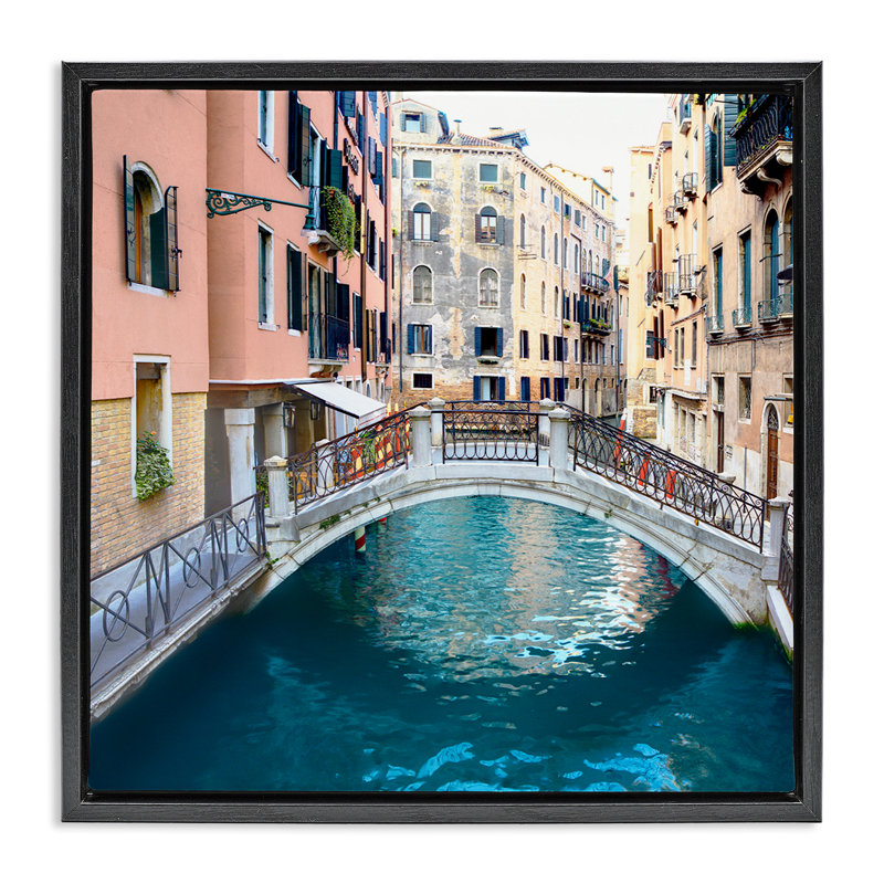 Architecture du canal de Pont City, H 25 po x l 25 po, Cadre flottant noir de jais