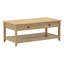 Table basse avec tiroirs et tablette - fabrication en bois massif, finition en bois flotté brossé, peinture non toxique à faible teneur en COV, assemblage facile