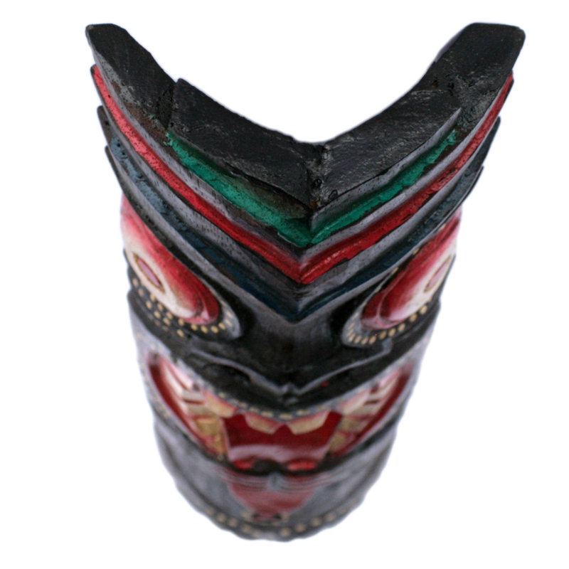 Hand-Carved Albesia Wood 20" Tiki Mask Wall Decor