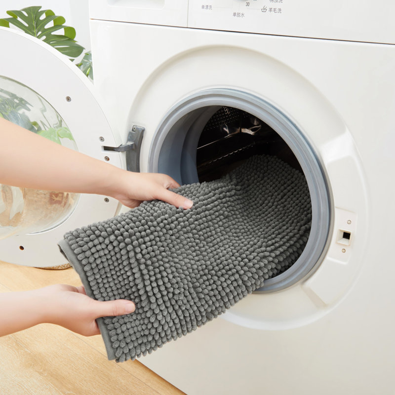 Ultra-Soft Non-Slip Absorbent Bathroom Rug, Grey, 40cm W x 60cm L