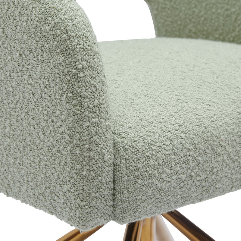 Fauteuil pivotant rembourré Breann, Mélange de polyester vert
