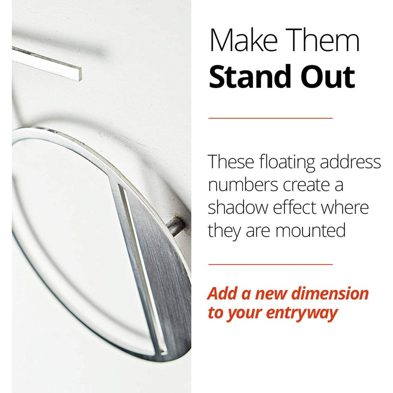 6'' H Reflective Stainless Steel House Number, 5