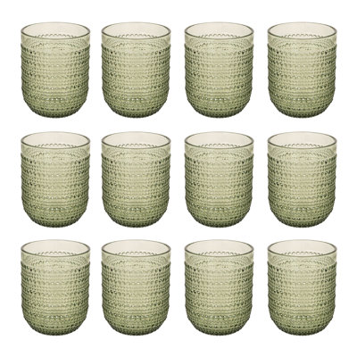 Round Glass Drinking Glasses With Raised Dots
