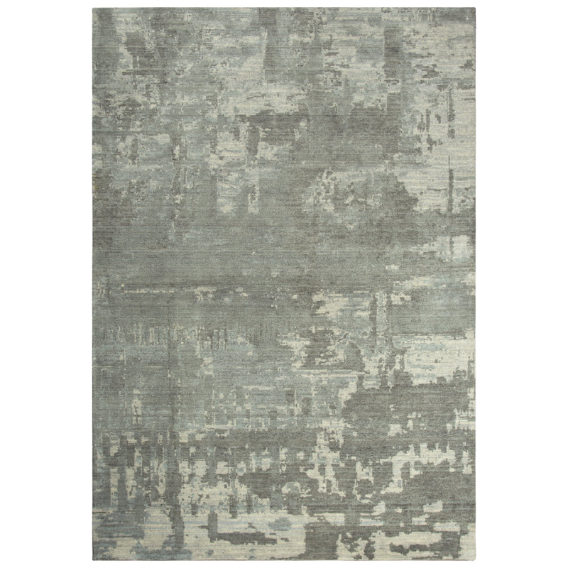 Tapis gris en laine Pettis, Rectangle 3 pi x 5 pi