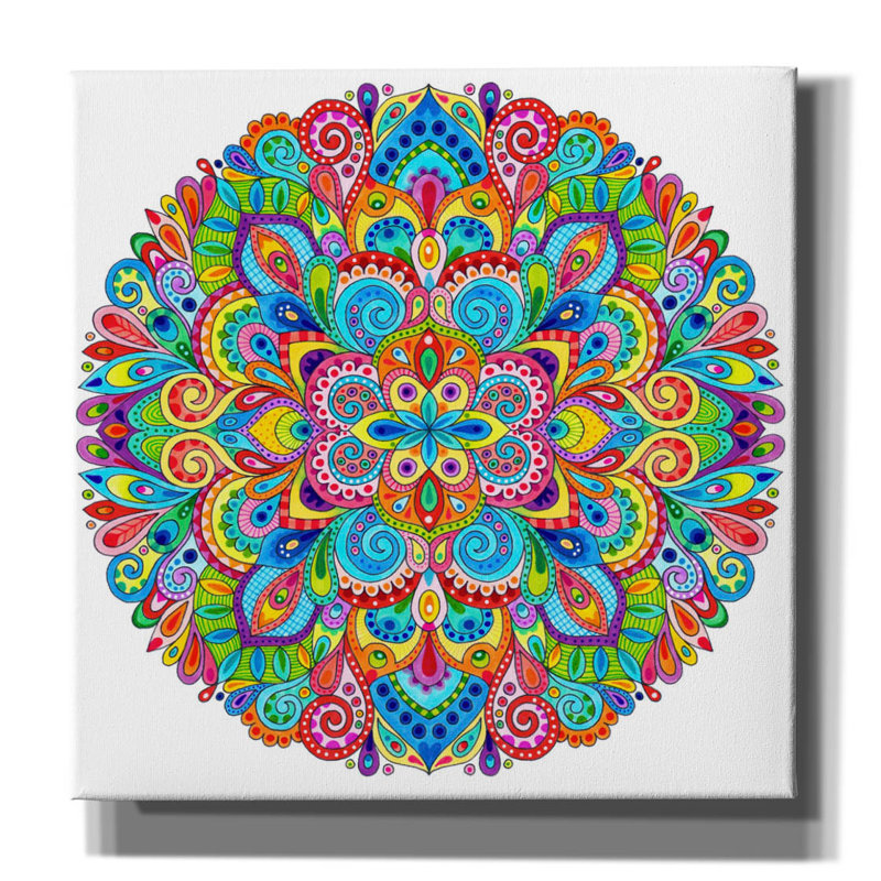 «Hard Candy Mandala» par Hello Angel, art mural sur toile, H 37 po x l 37 po x P 1,5 po