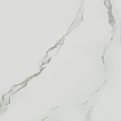 White, Dark Grey Veins Faux Marble Peel & Stick Wallpaper Panel 9' L x 24" W, Covers 17 sq ft