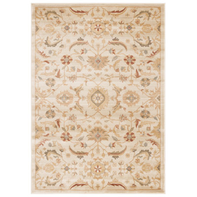 Floral Area Rug in Cream/Golden