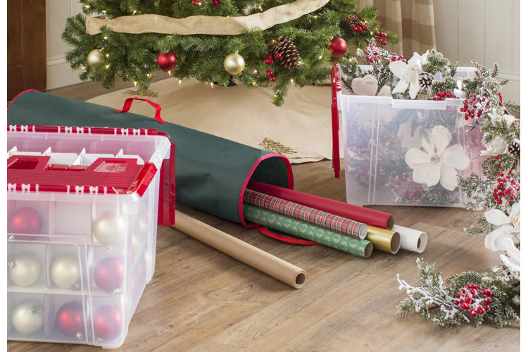 Storage Bins/Containers for Christmas Tree Ornaments & Wrapping