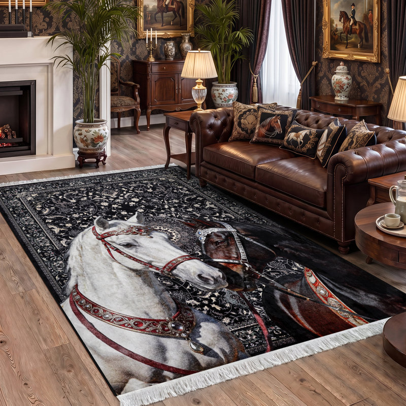 Tapis de chambre à coucher Boho, Black