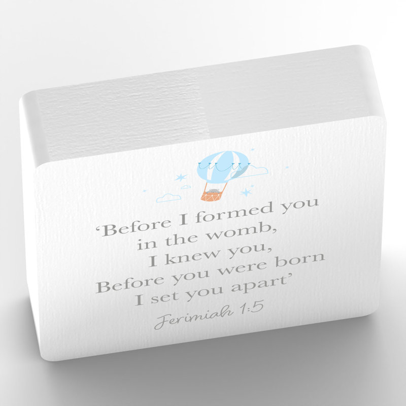 Quinnwood Text & Numbers Letter Block, White/Blue