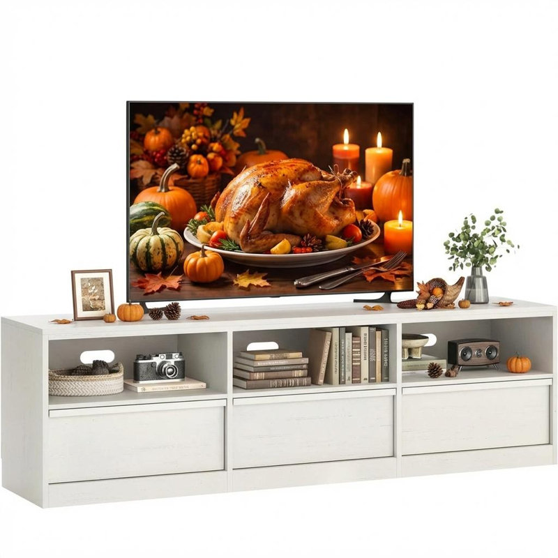 Unfinished TV Stand for TVs up to 85", White