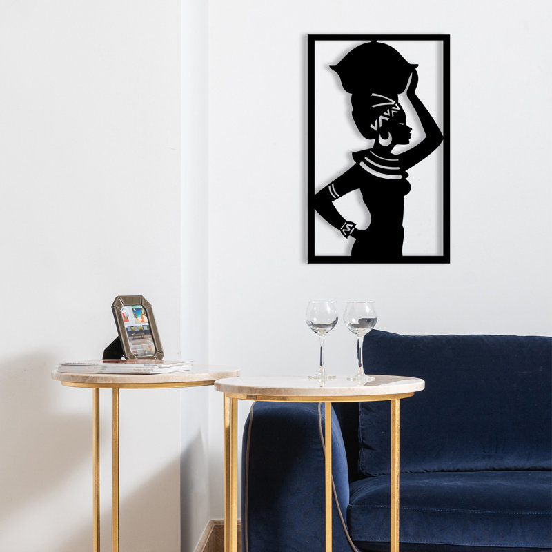 Decorative Metal Wall Accessory, Black, 13.8 x 22.0 inches | 100% Metal Construction, Thickness: 0.05 inches | Stylish Home Decor for Living Room, Bedroom, Office - Durable & Eye-Catching Design