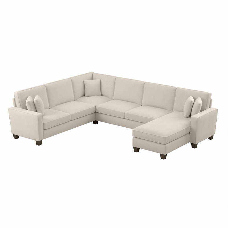 Canapé modulaire réversible de 128 po de largeur Alitza, Crème, crème