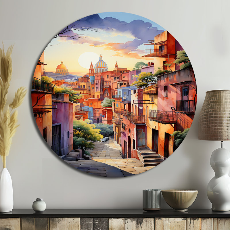 Geis - paysages d'art rond en métal, H 16 po x l 16 po
