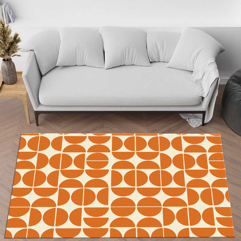 Abstract Floral Design Non Woven Thin Printed Area Rug for Modern Home Decor
