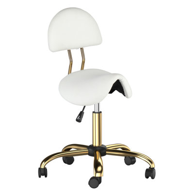 Drafting Chair,Ergonomic Saddle Stool With Back Support,Tall Adjustable Rolling Stool by Ebern Designs