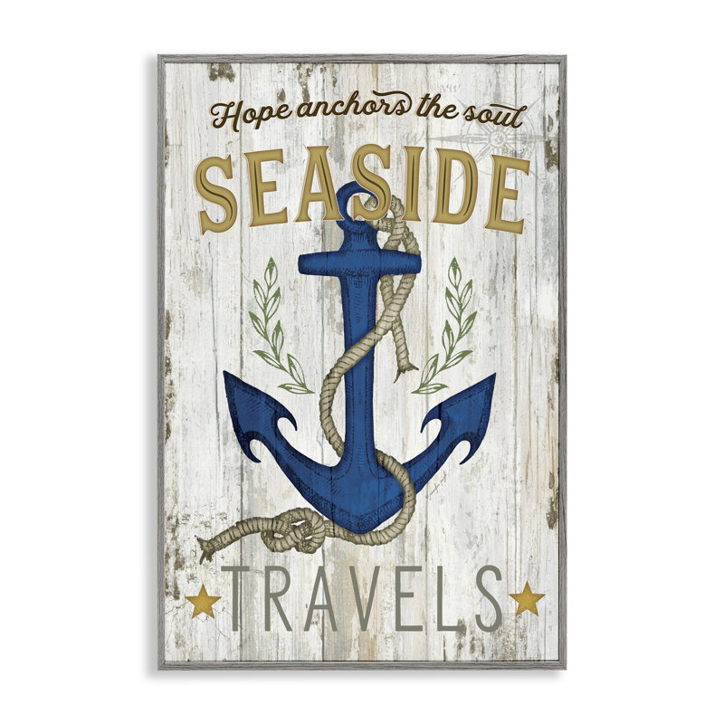 «Seaside Travels Anchor», estampe numérique de Jennifer Pugh, H 18 po x l 12 po, Estampe numérique Farmhouse