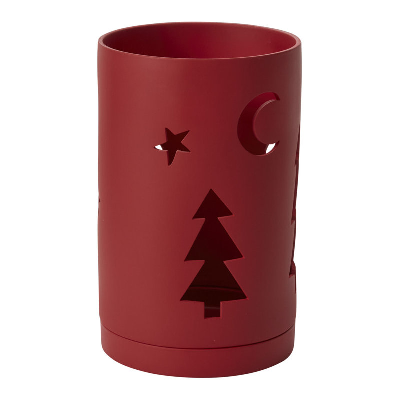 Willowby Lantern, Red, 10.75" H x 6.75" W x 6.75" D