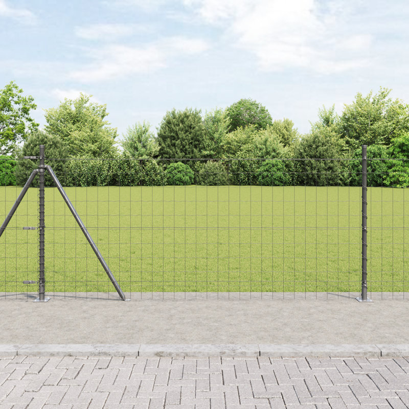 Galvanised Steel Border Fencing, Grey, 100 x 2500 x 0.2 cm