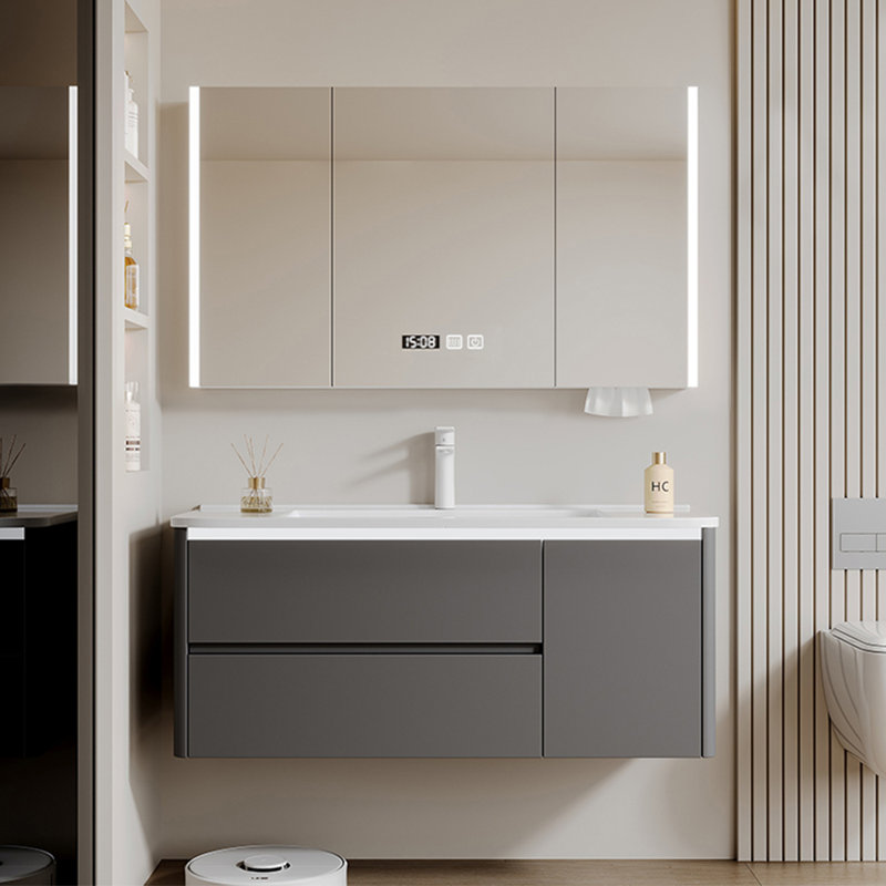 Armoire de salle de bain simple et luxueuse Vanitie, Gris