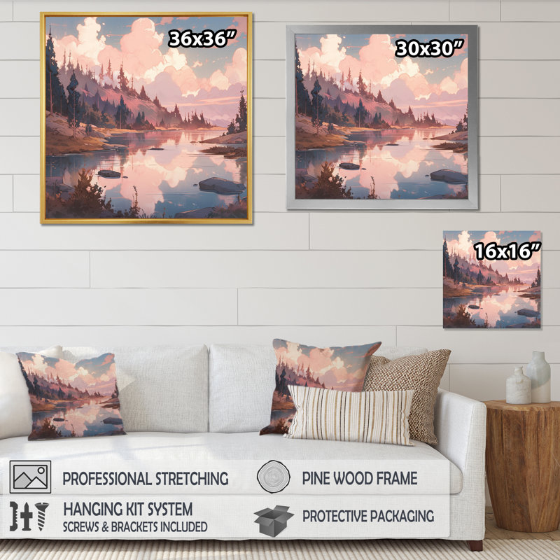 Mountain Majesty II - impression, H 36 po x l 36 po x P 1,5 po, Cadre flottant doré