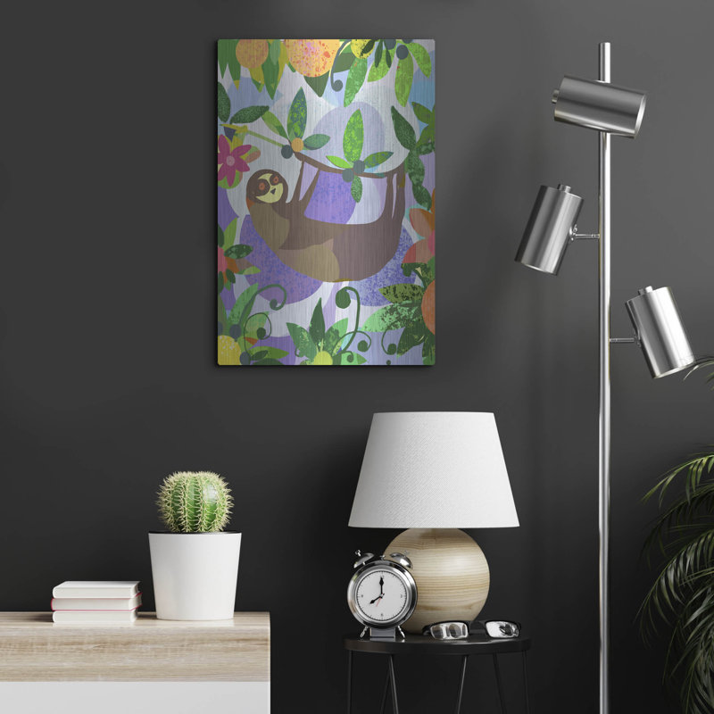 Art mural en métal «Sloth» par Holly McGee, Bay Isle Home ™, H 24 po x l 16 po