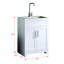Meuble-lavabo moderne 24 po avec évier et rangement en acier inoxydable Maeve