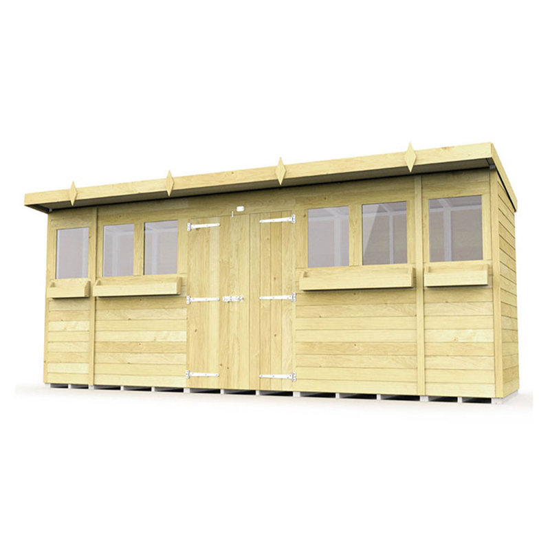 16ft x 4ft Pent Summer Shed