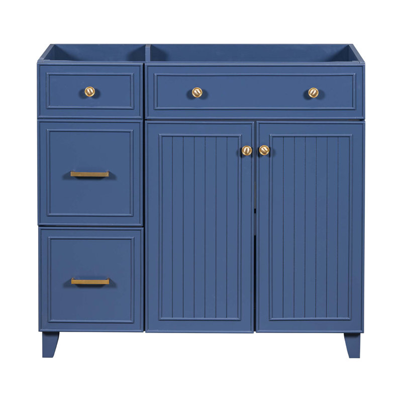 [Cabinet seulement] Meuble-lavabo bleu de 36 po (lavabo non inclus)