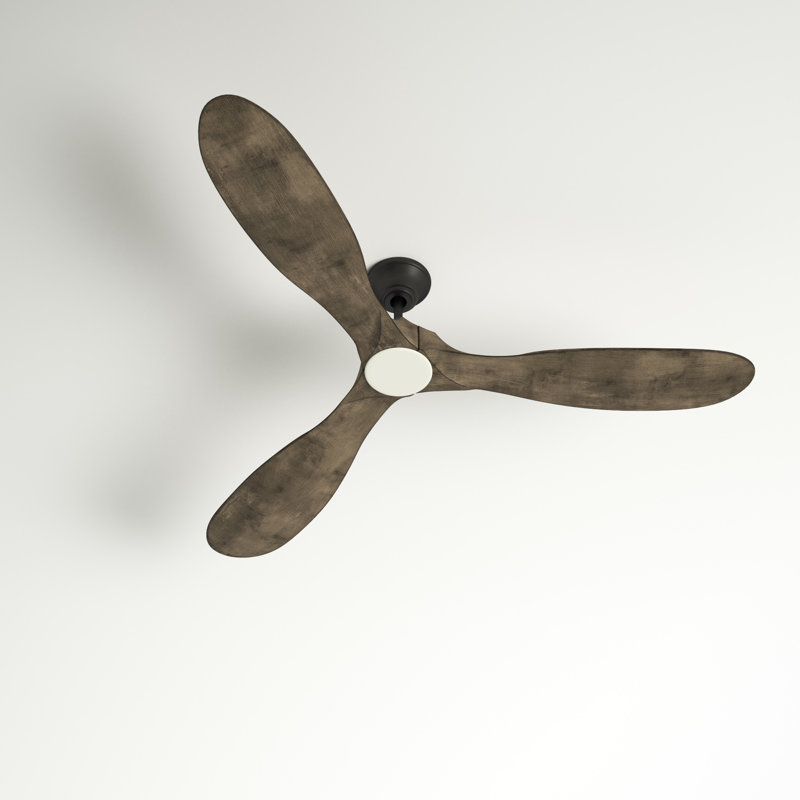 LED Downrod Ceiling Fan, Aged Pewter with Grey Weathered Oak Blades, 60 inches
